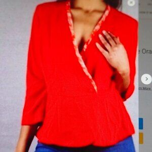 CAbi NWT Grenadine Orange Jane Peplum Jacket #216 Size 4